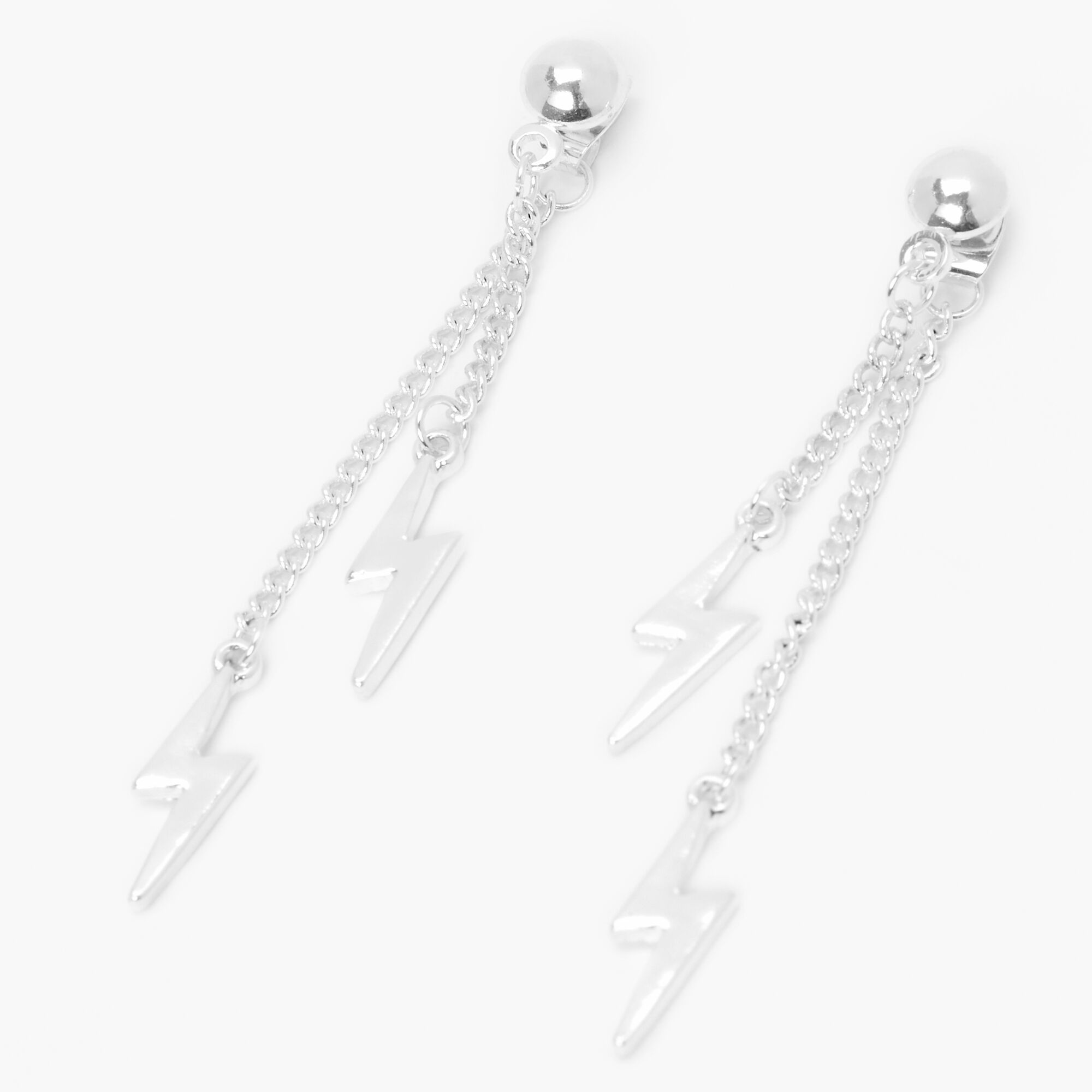 Buy Small Lightning Bolt Dangle Hoop Earrings for Women Girls Men Sterling  Silver Dipped Huggie Personalized Drop Clip Hypoallergenic Stud Delicate  Charm Punk Fashion Jewelry Chic White Gold Plated at Amazonin