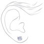 Silver Cubic Zirconia Round Stud Earrings - 6MM, 7MM, 8MM,