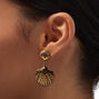 Burnished Gold-tone Scallop Shell 1&quot; Drop Earrings ,
