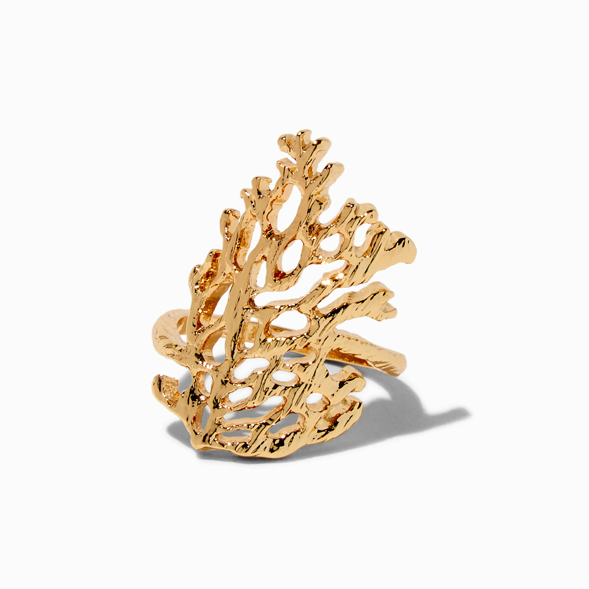 View Claires GoldTone Reef Ring Coral information