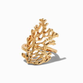 Gold-tone Coral Reef Ring ,