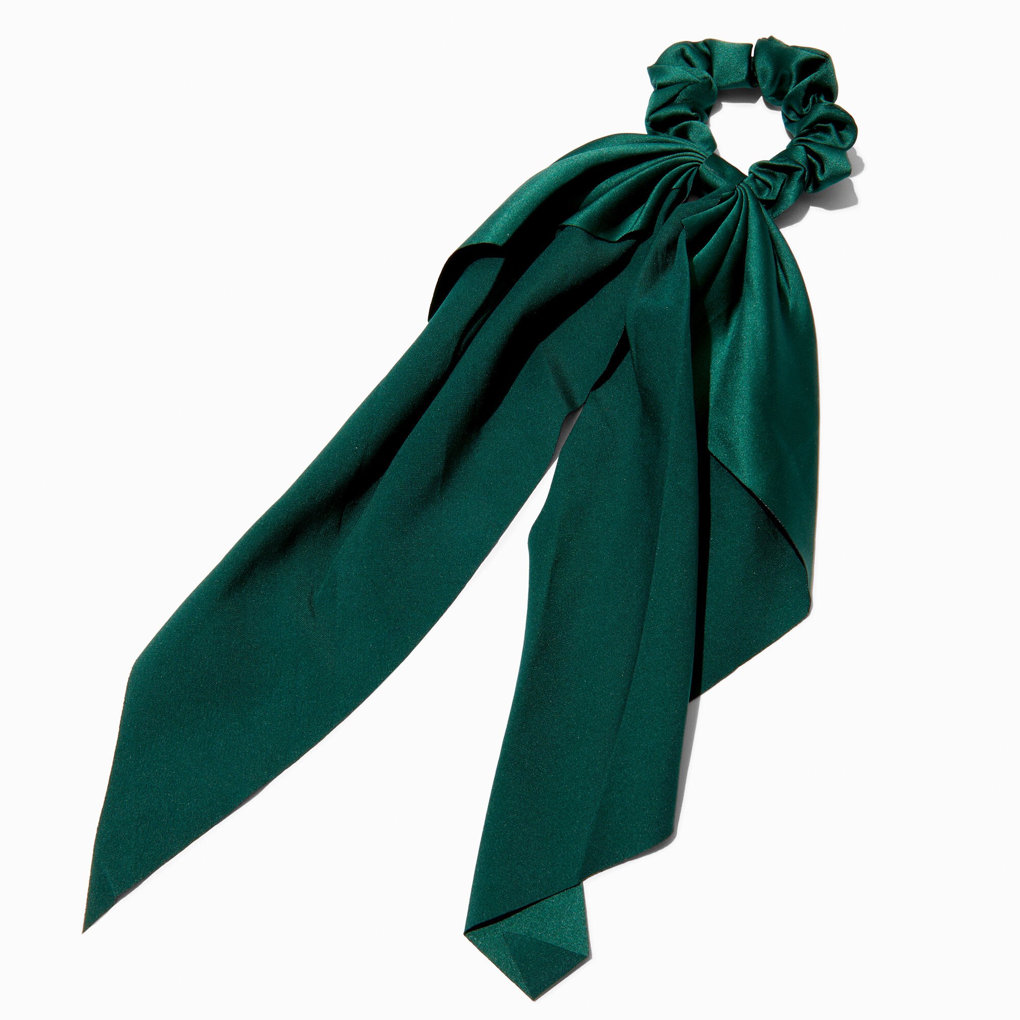 Dark Green Hair Scrunchie Scarf,