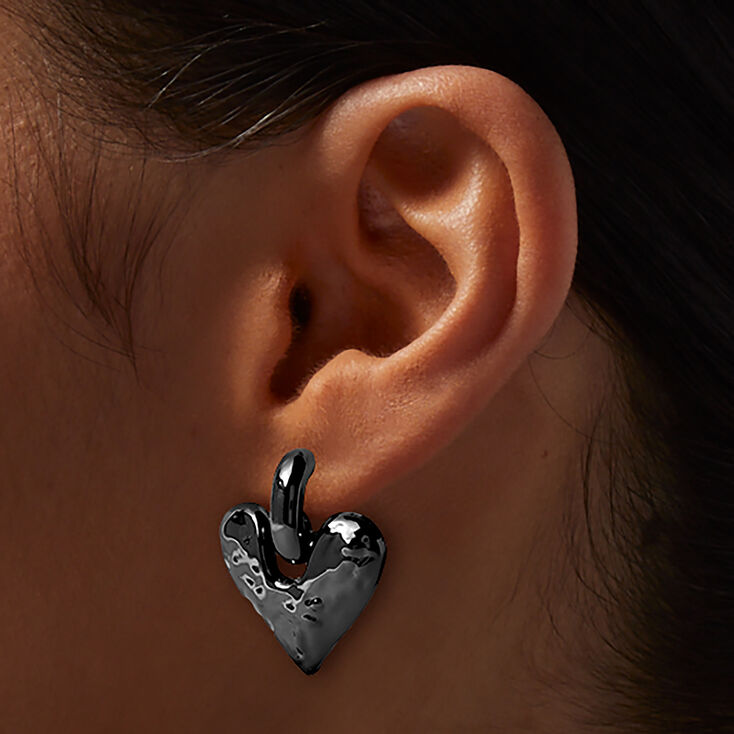 Pendantes c&oelig;ur couleur h&eacute;matite,
