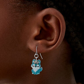 Teal Glitter Husky Acrylic Drop Earrings,