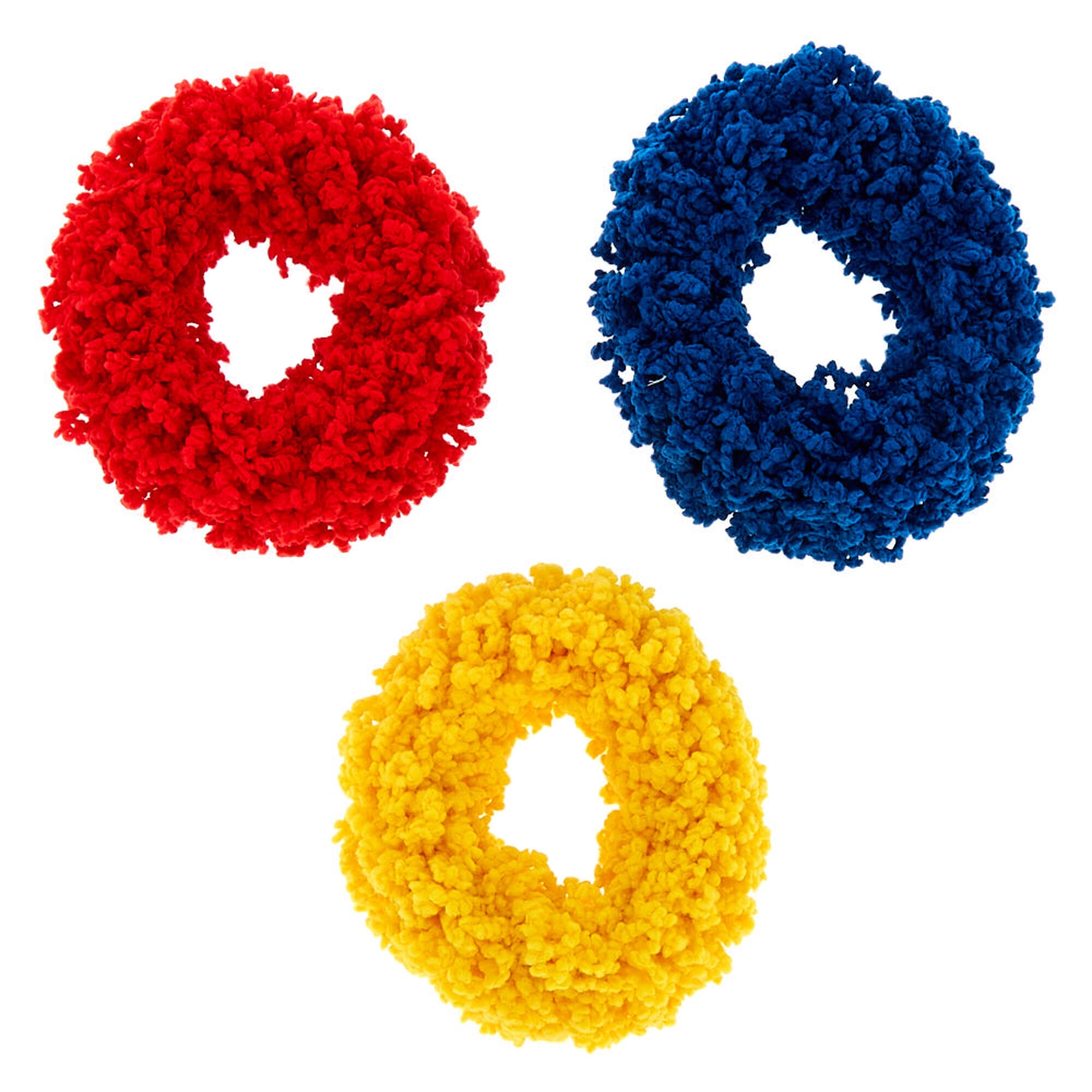 Terrycloth Hair Scrunchies Red 3 Pack Claire S