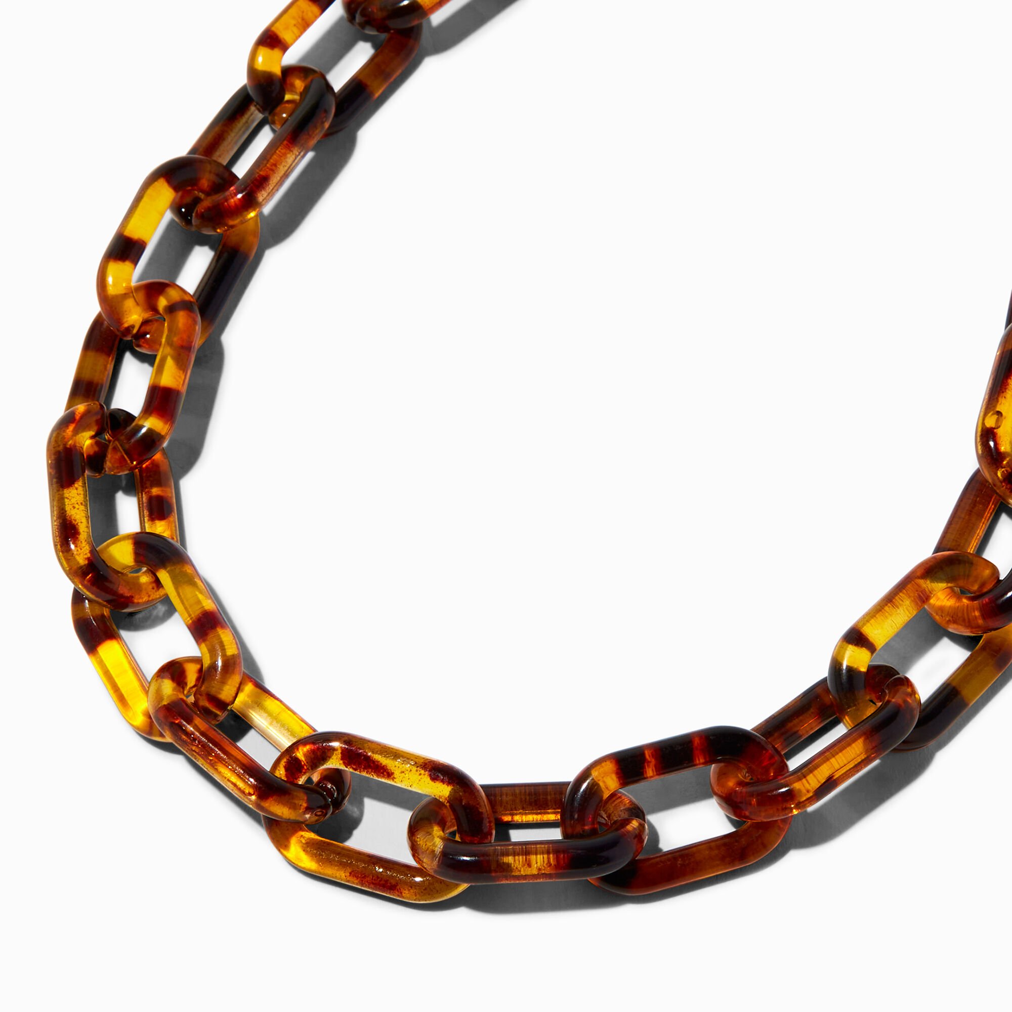 View Claires Tortoiseshell Chunky Toggle Chain Necklace information