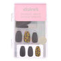 Glitter &amp; Matte Leopard Coffin Faux Nail Set - Gold, 24 Pack,