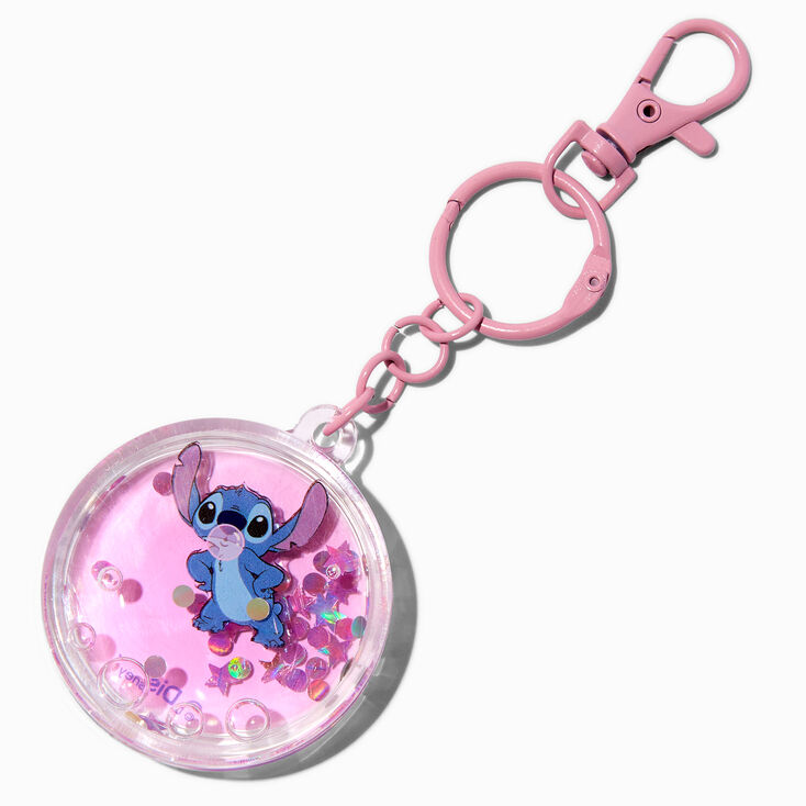 Disney Stitch Pink Water-Filled Keychain