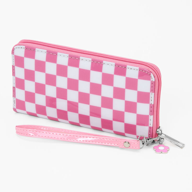 Pink Checkerboard Wristlet,