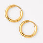 C LUXE by Claire&#39;s Gold Titanium 10MM Tube Hoop Earrings,