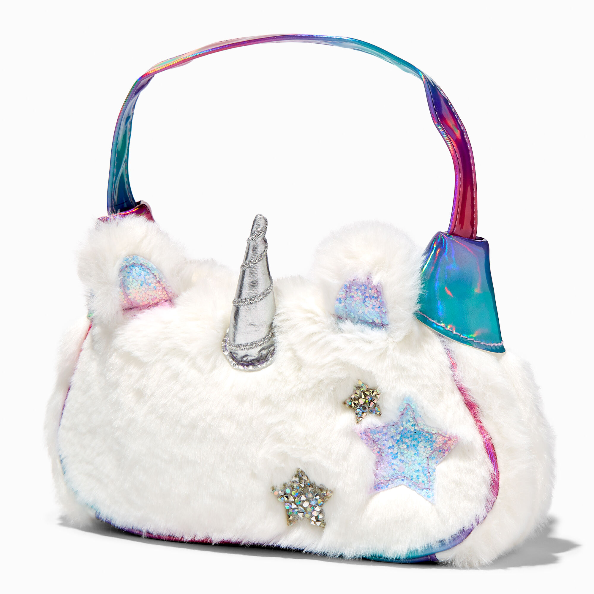 View Claires Club Glitter Star Unicorn Handbag White information