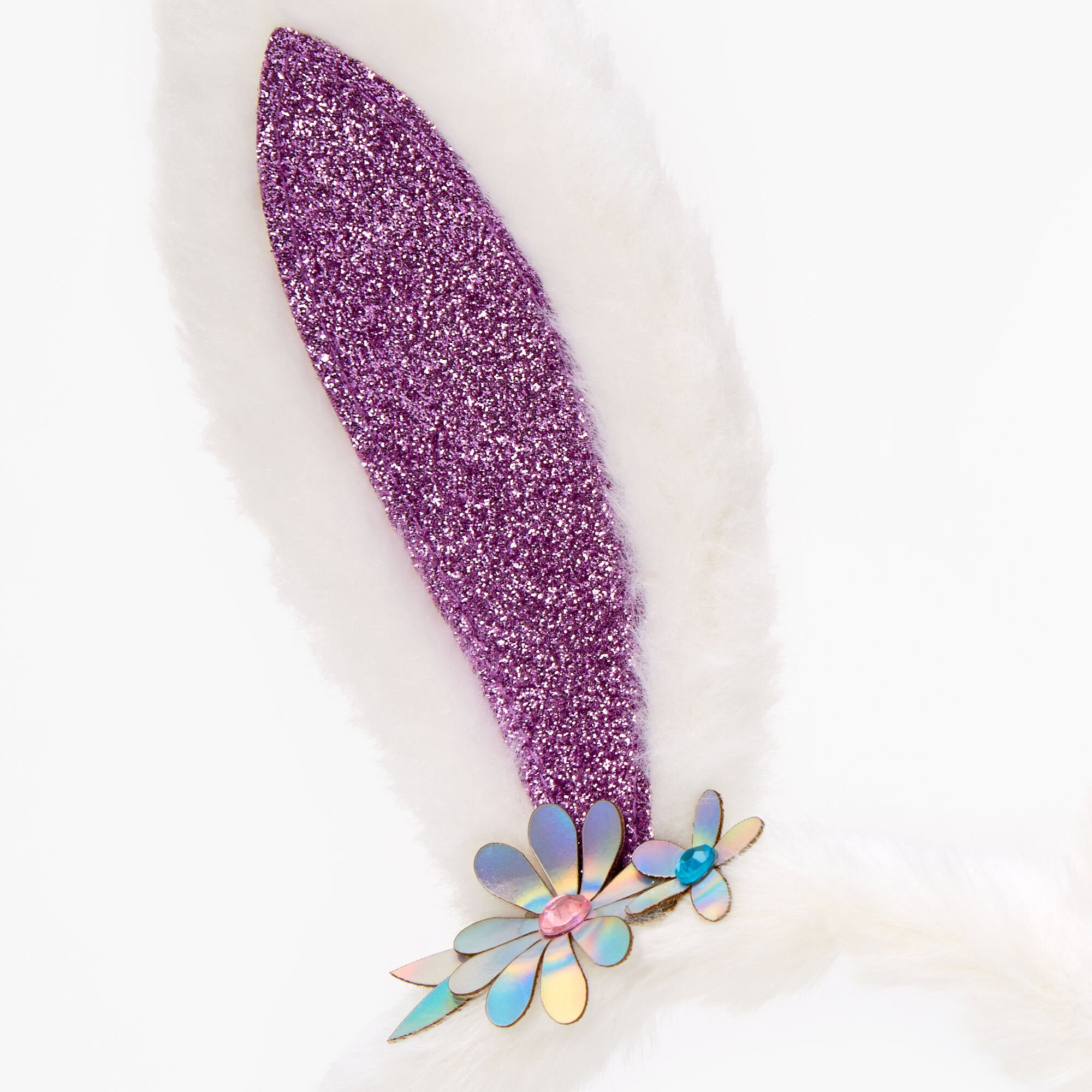 Serre-tête oreilles de lapin à paillettes Claire's Club - Violet,