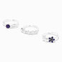 Silver Flower Mood Rings - 3 Pack,