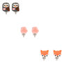 Owl, Fox, &amp; Rose Clip On Earrings - 3 Pack,