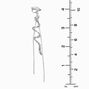 Silver 3&quot; Crystal Snake Linear Clip-On Drop Earrings,