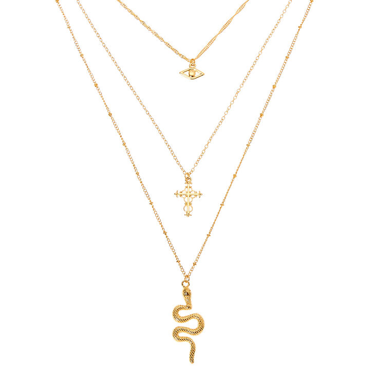 Gold Snake Multi Strand Necklace,