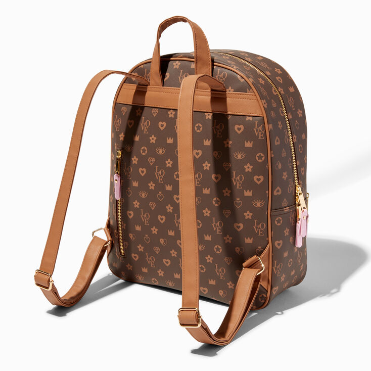 Brown Status Icons Medium Backpack,