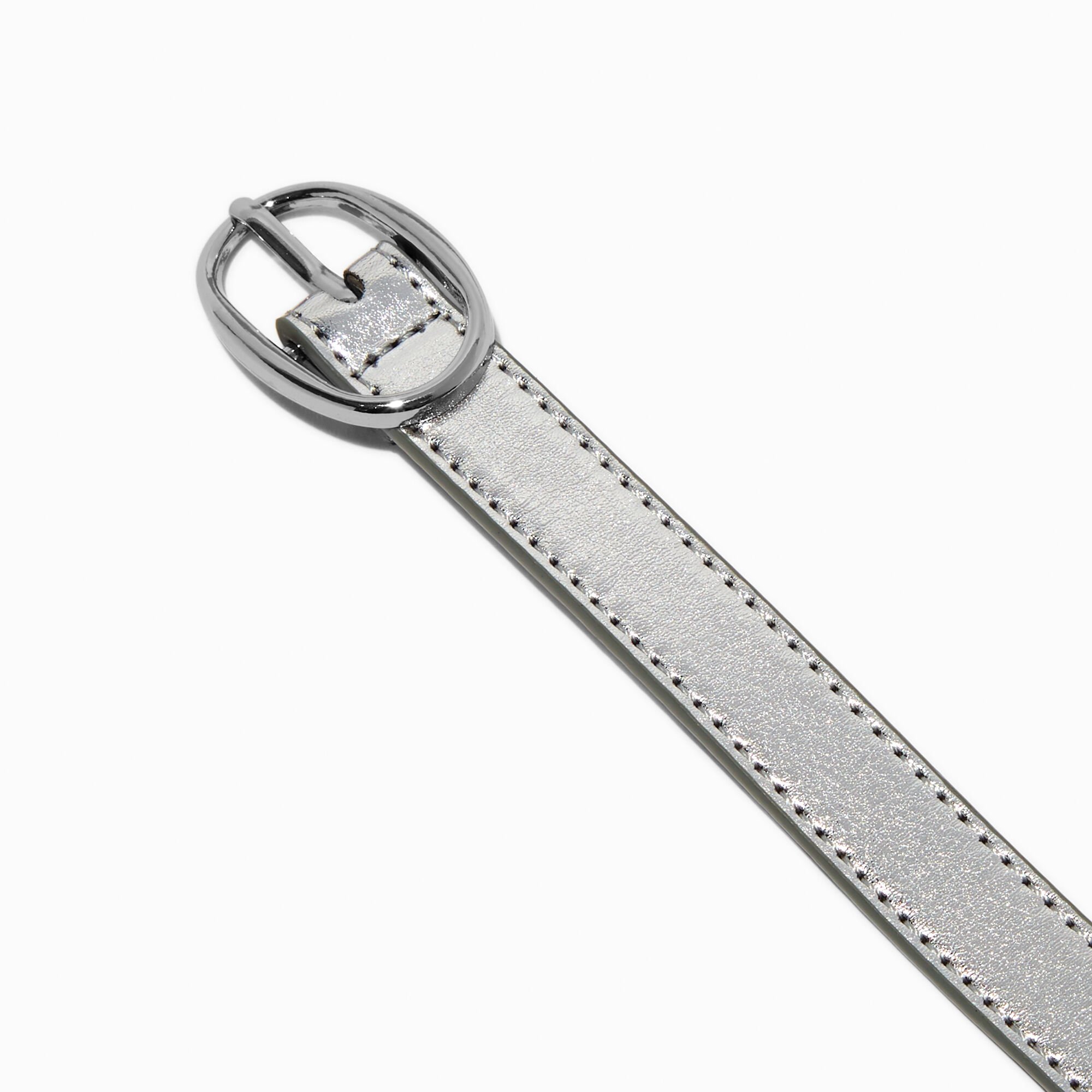 Silver Flat Belt - S/M,