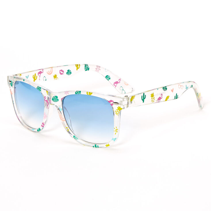 Claire's Lunettes de soleil icônes tropicales rétro - Transparent