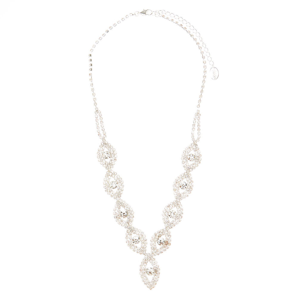 Silver Sparkle Eyelet Statement Necklace
