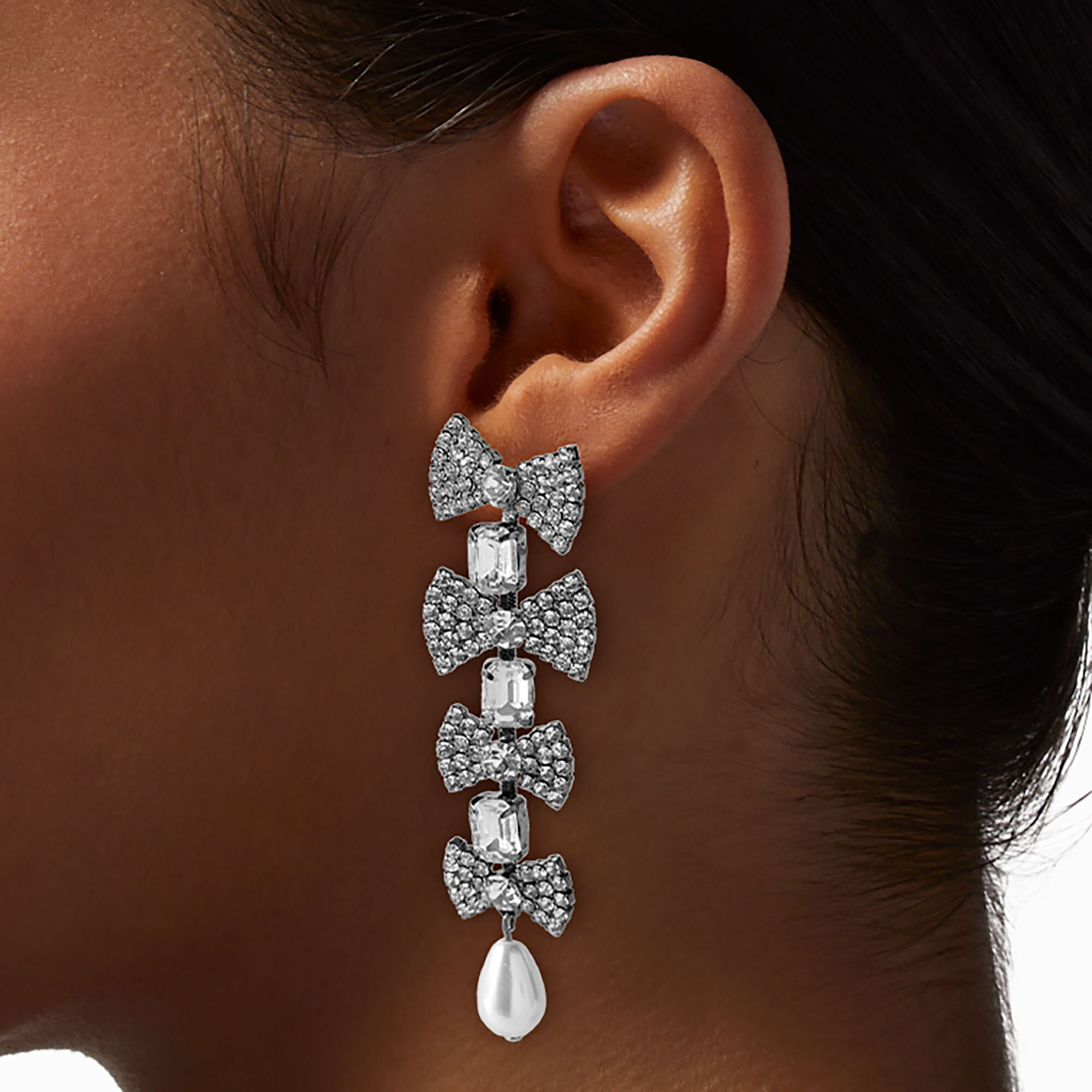 Hematite drop earrings top