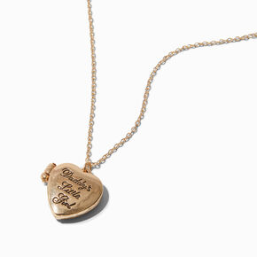 Gold-tone Daddy&#39;s Little Girl Heart Locket Pendant Necklace,