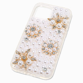 Crystal &amp; Pearl Flowers Bling Phone Case - Fits iPhone&reg; 12 Pro,