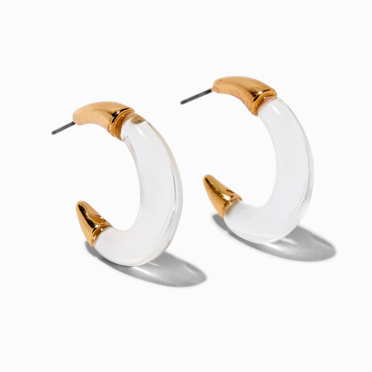 Clear Lucite Gold-tone Hoop Earrings,