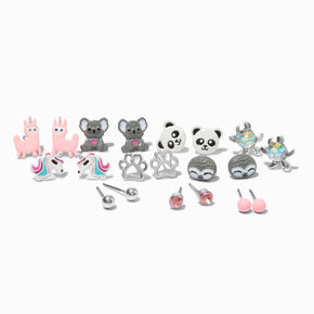 Clous d&rsquo;oreilles animaux adorables - Lot de 10,