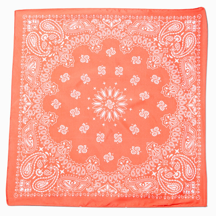 Bandeau bandana &agrave; motif cachemire rouge,