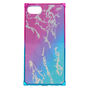 Coque de portable carr&eacute;e arc-en-ciel effet marbr&eacute; - Compatible avec iPhone 6/7/8,