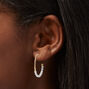 Gold-tone Glitter Pearl 30MM Hoop Earrings,