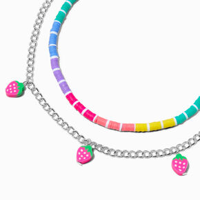 Claire&#39;s Club Strawberry Fimo Clay Beaded Necklace - 2 Pack,