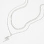 Collier multi-rangs avec cha&icirc;ne &eacute;clair couleur argent&eacute;e,