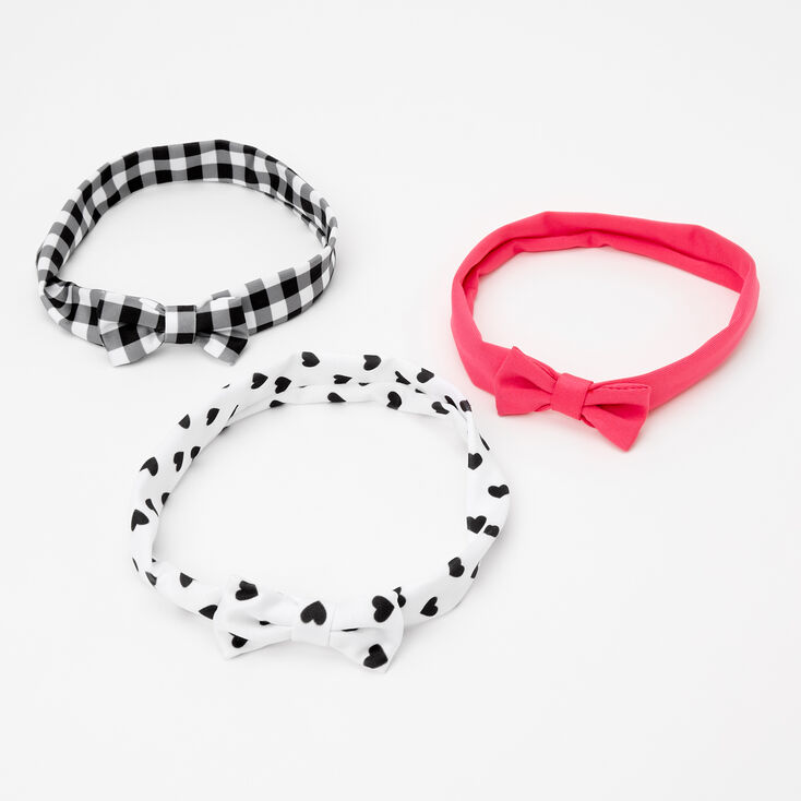 Claire's Bandeaux à nœud cœur et motif écossais Claire's Club - Lot de 3