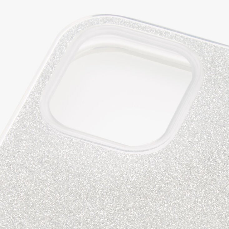 Silver Glitter Protective Phone Case - Fits iPhone&reg; 12/12 Pro,