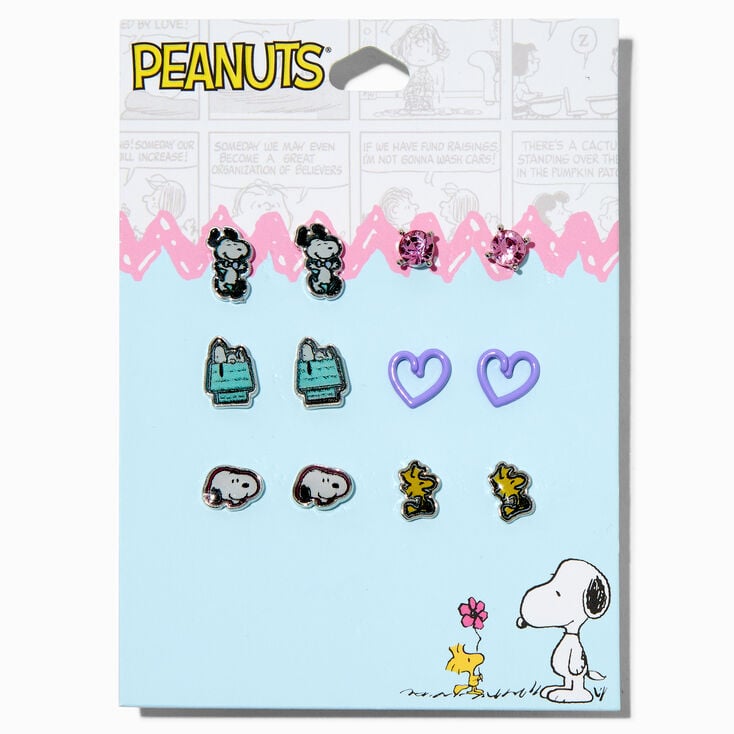 Peanuts&trade; Snoopy &amp; Woodstock Stud Earrings - 6 Pack,