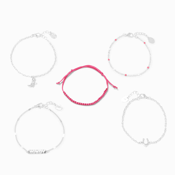 Silver Cowgirl Chain Bracelets - 5 Pack,