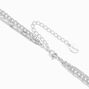 Silver-tone Twisted Medallion Multi Strand Chain Necklace,