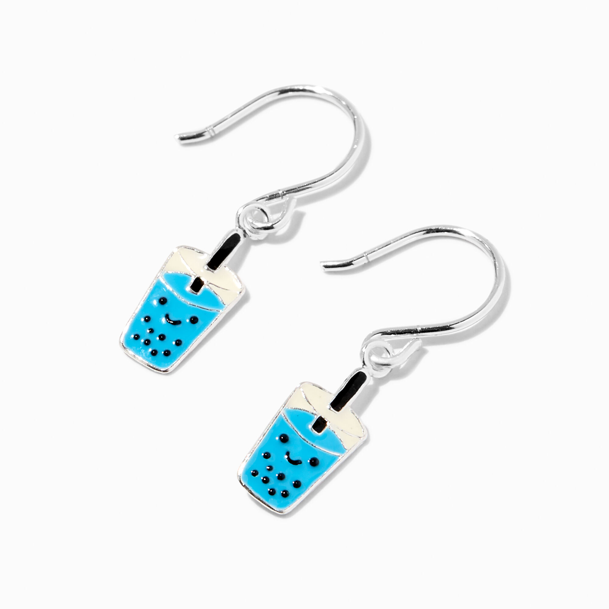 View Claires Sterling Silver Bubble Tea Drop Earrings Blue information