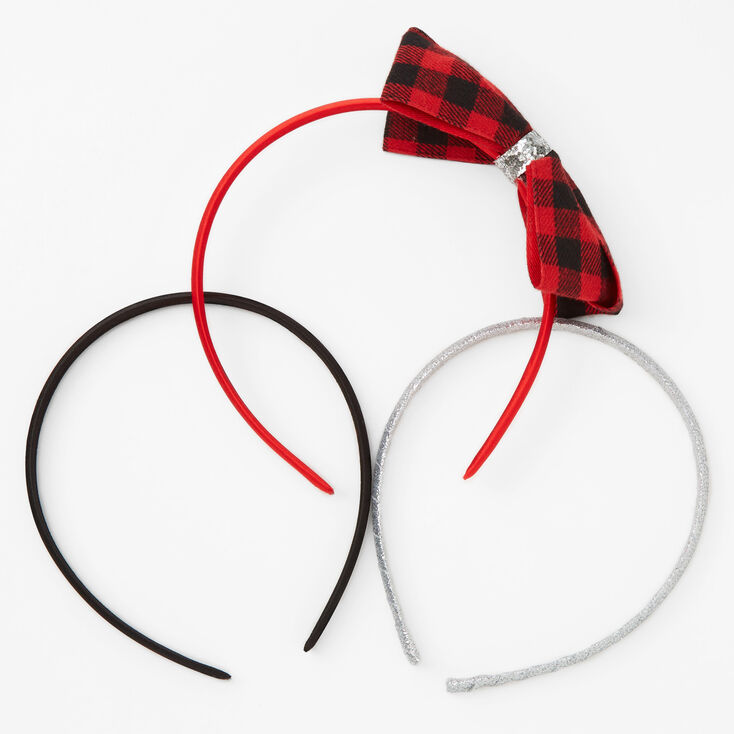 Claire&#39;s Club Buffalo Check Headband Set - 3 Pack,