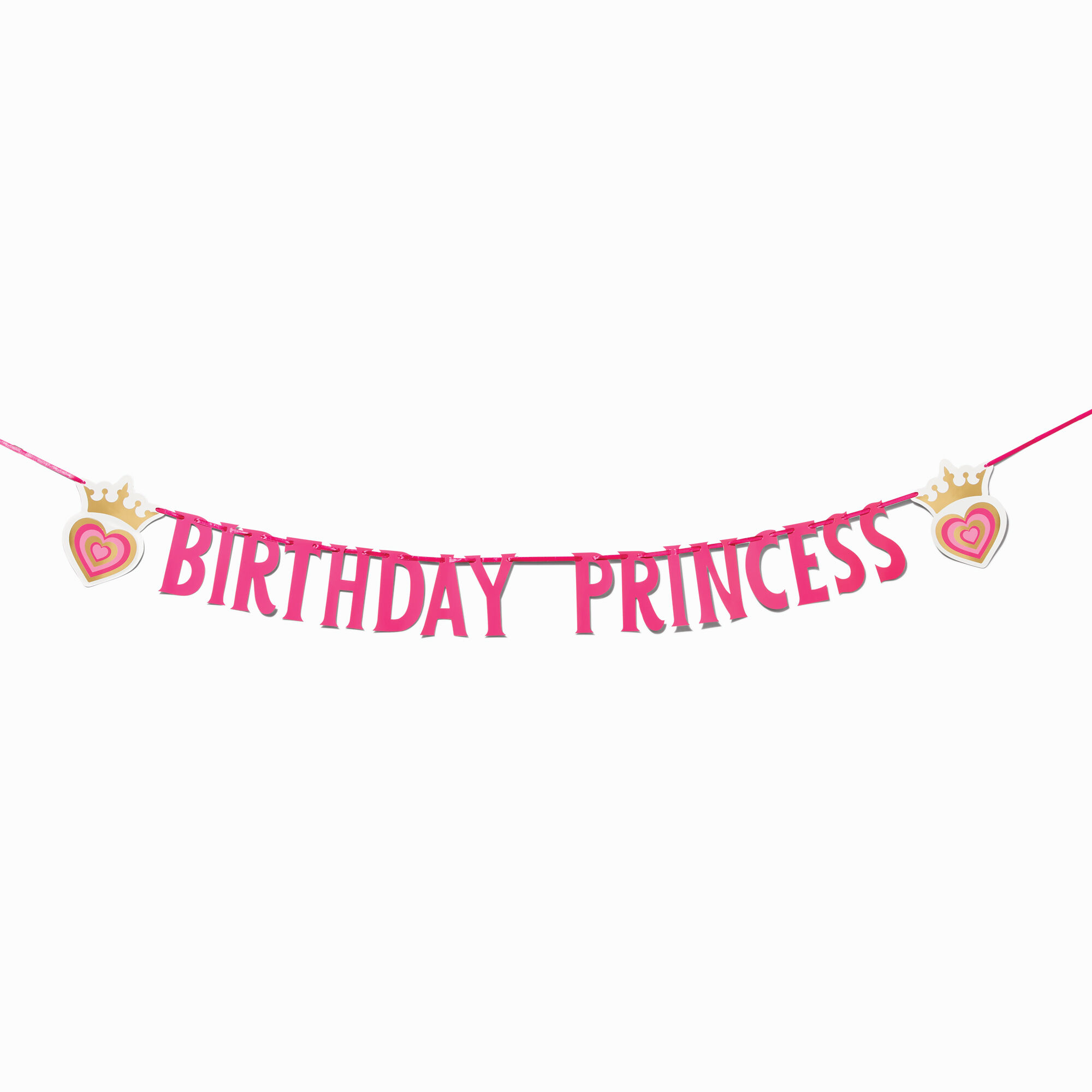 View Claires birthday Princess Party Banner Gold information