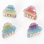 Rainbow Glitter Mini Hair Claws - 4 Pack,