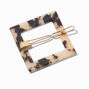 Gray Tortoiseshell Square Hair Barrette,