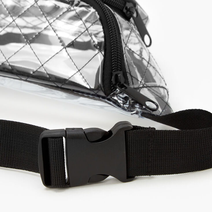 Clear Quilted Bum Bag - Black,