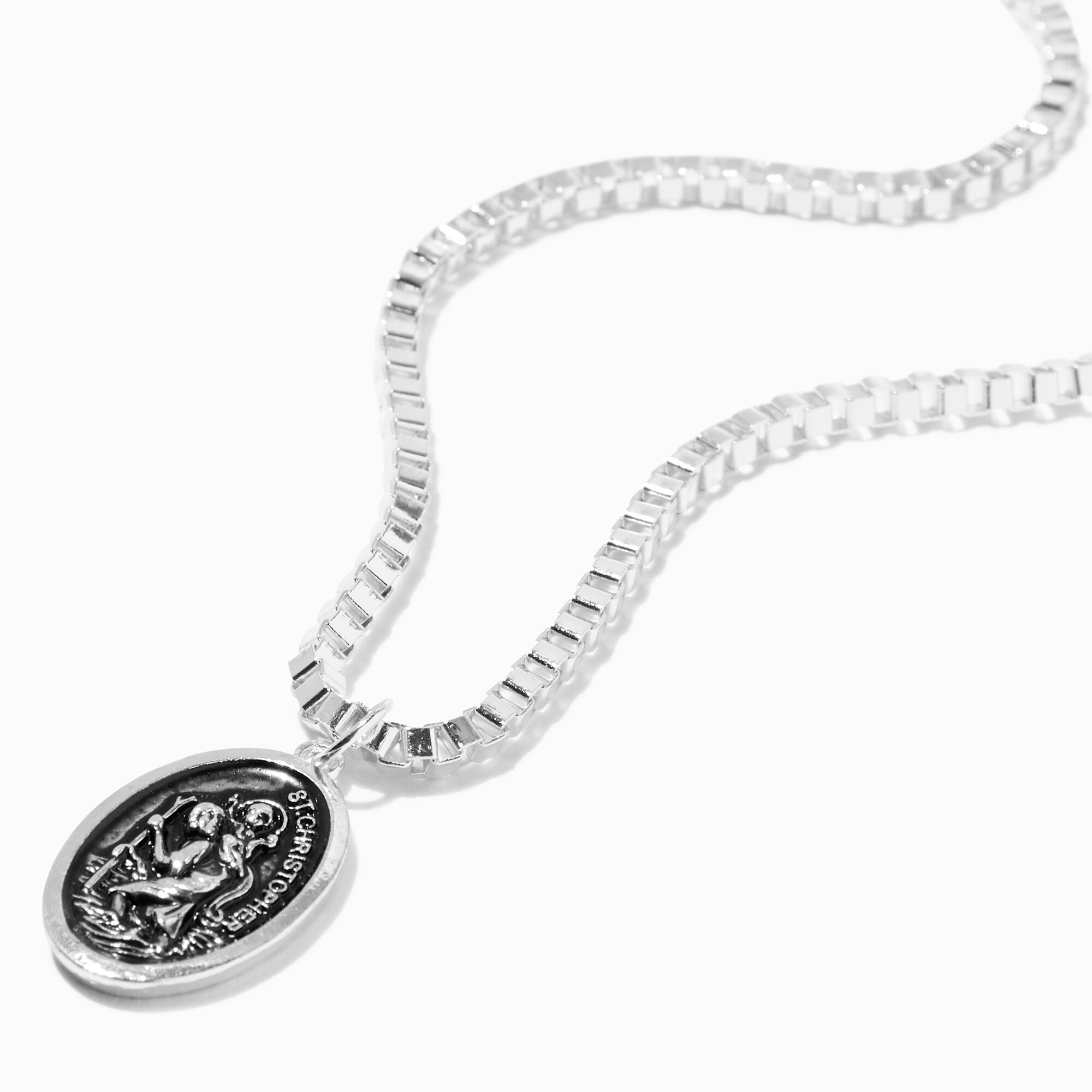 View Claires St Christopher Pendant Necklace Silver information