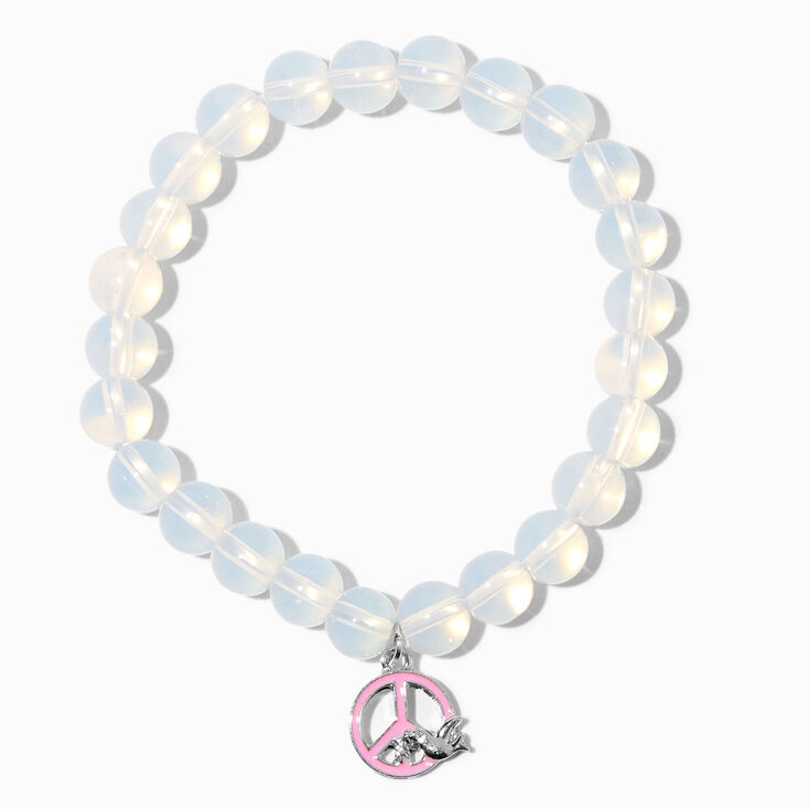 White Peace Stretch Bracelet,
