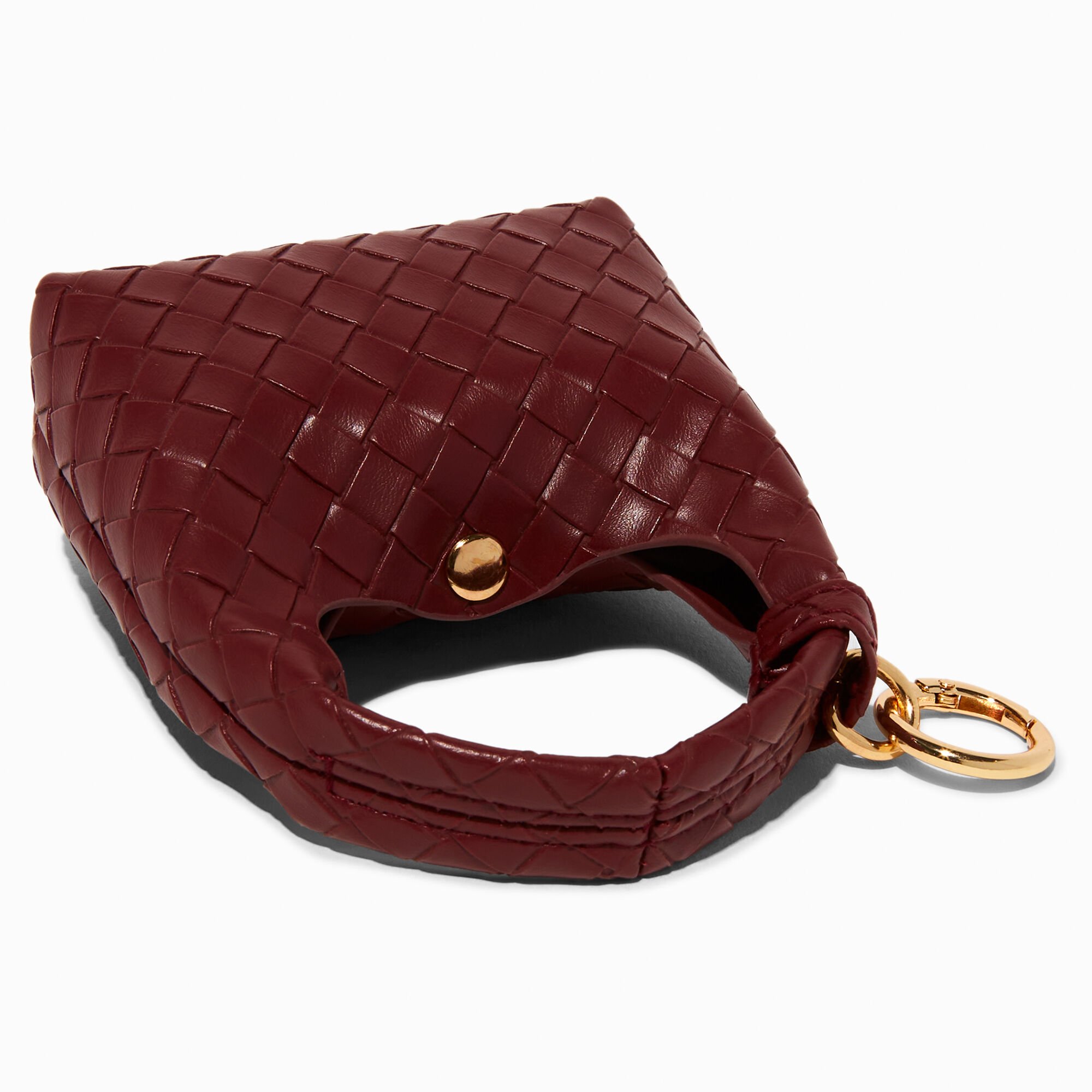 Maroon Woven Mini Purse Keyring,