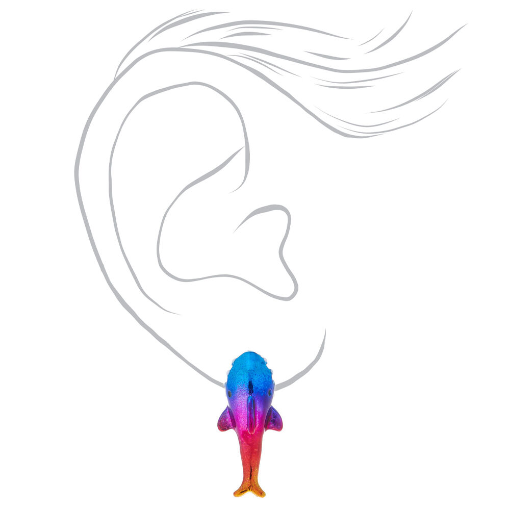 Anodized Rainbow Shark Ear Jackets,