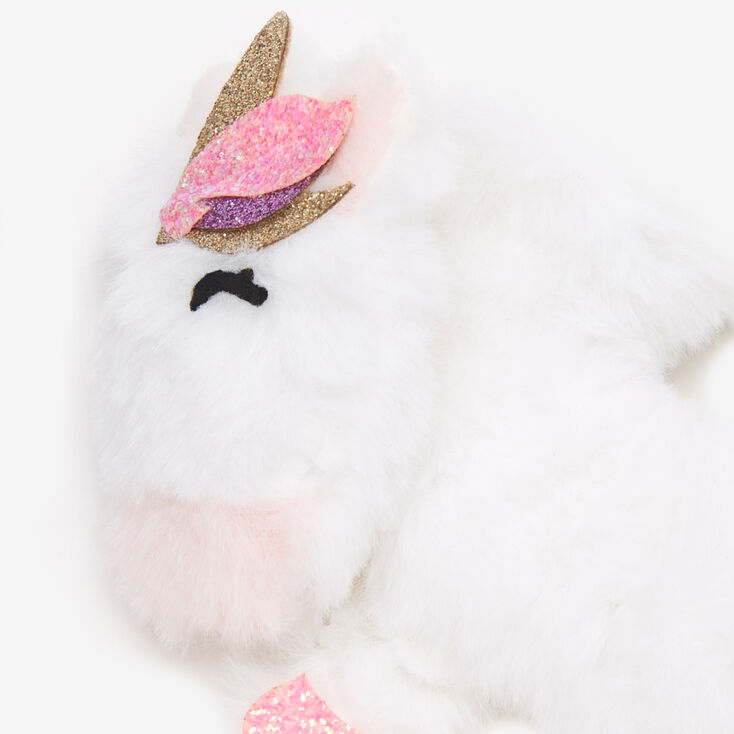 Faux Fur Unicorn Hair Scrunchie - White,